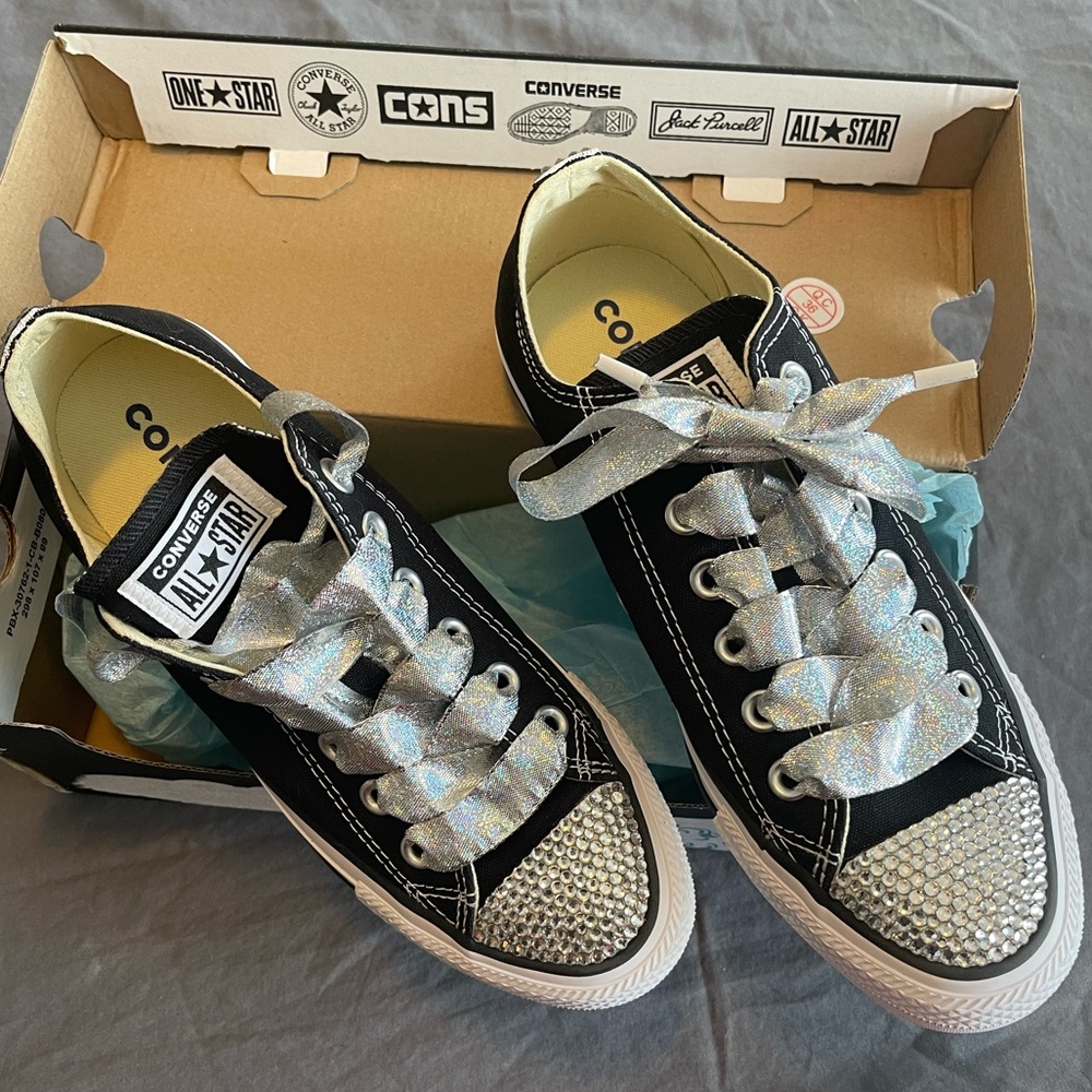 Brand New Bejeweled Converse All Star Sneakers